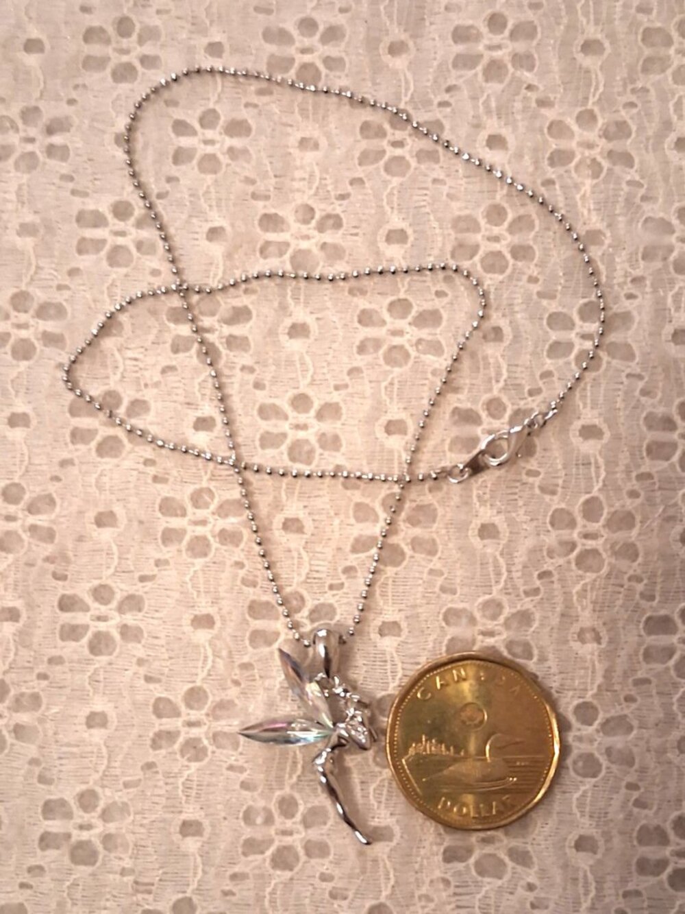 Vintage Artistic Ballerina Pendant White Austrian Crystal Silver-Plated Necklace - Picture 8 of 10